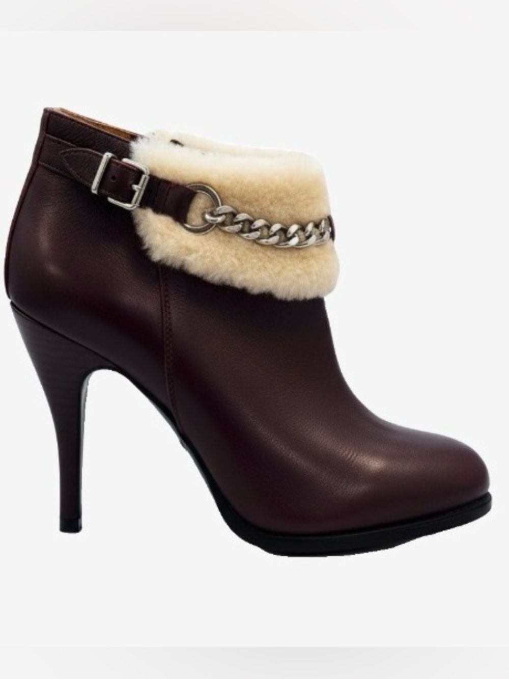 🛍️ Alexander McQueen Authentic Leather Shearling Trim Ankle Boots w/ Box